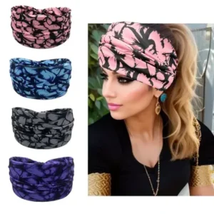 Wide Big Print Knot Front Headband (4 Colors)