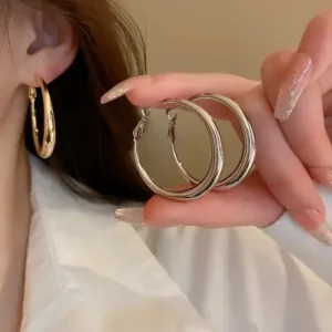 Polished Hoop Fashion Earrings (2 Colors)
