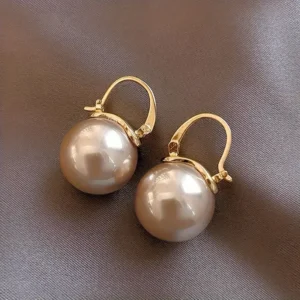 Elegant Champagne Pearl Fashion Earrings
