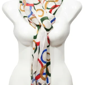 Bold Geometric Circle Print Hijab Scarf (8 Colors)