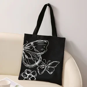 Butterfly Outline Graphic Print Tote Bag