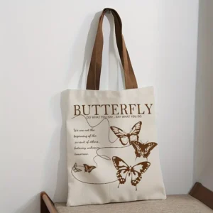 Butterfly Quote Graphic Print Tote Bag