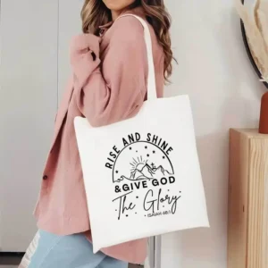 Give God The Glory Graphic Print Tote Bag
