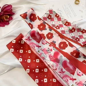 Red & Pink Print Multi Fashion Scarf