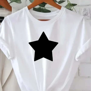 Star Graphic Print T-Shirt (White)