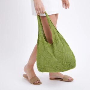 Slouchy Crochet Woven Bucket Bag (4 Colors)