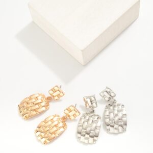 Basket Weave Post Drop Earrings