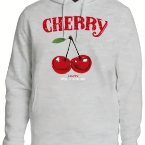 Cherries Unisex Graphic Print Hooded Sweatshirt
