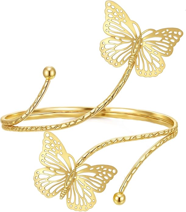 Butterfly Wrap Upper Arm Cuff Bracelet - Image 2