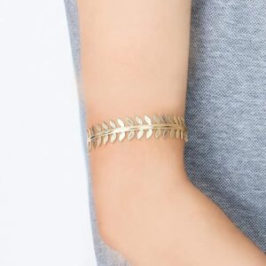Gold Vine Leaf Upper Arm Cuff Bracelet